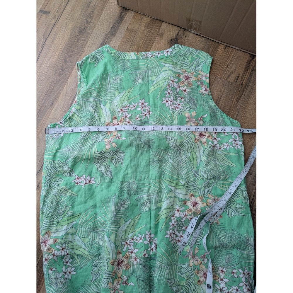 J Jill Love Linen Dress 2x Floral Resort Wear Beach Summer Tropical - Picture 5 of 7